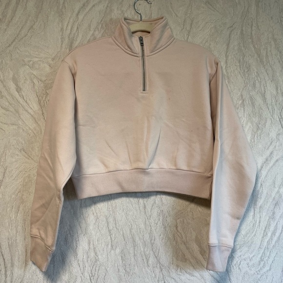 TNA Perfect 1/4 Zip Sweatshirt in Light Pink - Picture 2 of 7